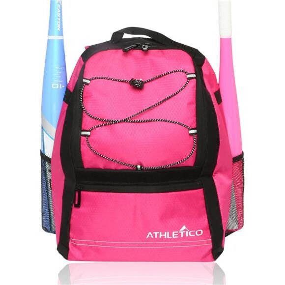 Youth Baseball Bag - Bat Backpack for Baseball, T-Ball & Softball Equipment - Picture 1 of 7